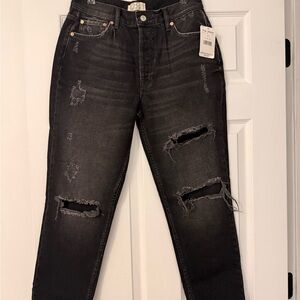 Free People Black Distressed Jeans